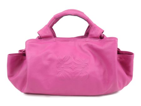 LOEWE Leather Nappa Aire Hand Bag Tote Bag Magenta Pink Cheap