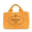 PRADA Logo Canapa Mini Canvas Tote Bag Hand Bag Orange BN2439 Sale