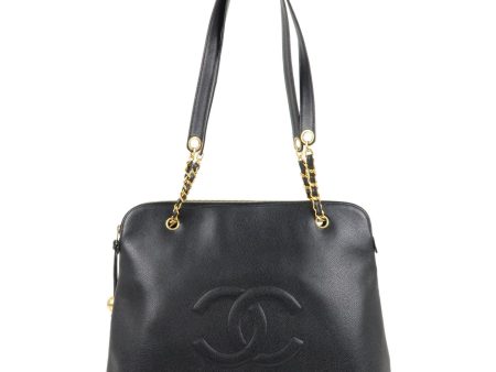 CHANEL Caviar Skin Chain Tote Bag Shoulder Bag Black A03578 Online Hot Sale