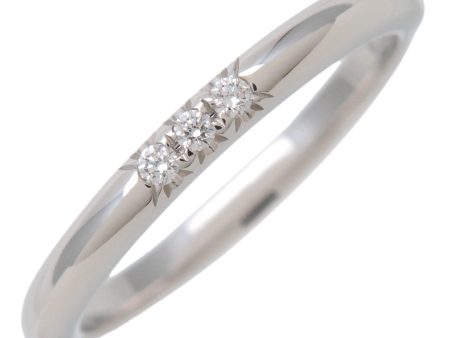 Tiffany&Co. Classic Band 3P Diamond Ring PT950 Platinum US4.5-5 For Sale