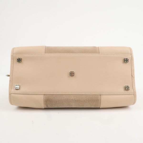 LOEWE Anagram Suede Leather Amazona 28 Hand Bag Pink Beige Online now