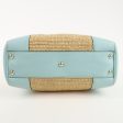 GUCCI Bamboo Raffia Leather Small Shopper Hand Bag Blue 336032 For Discount