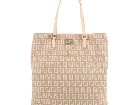 FENDI Zucchino Canvas Leather Tote Hand Bag Pink Beige 8BH131 Online