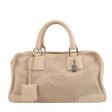 LOEWE Anagram Suede Leather Amazona 28 Hand Bag Pink Beige Online now