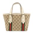 GUCCI GG Canvas Leather Hand Bag Mini Tote Beige Ivory 139261 Hot on Sale