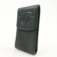 CHANEL Caviar Skin Coco Mark Cigarette Case Mobile Case Green Cheap