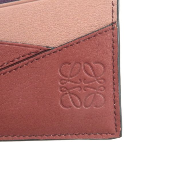 LOEWE Anagram Leather Puzzle Card Holder Card Case Pink Beige Purple Sale