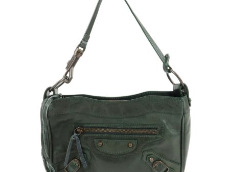 BALENCIAGA The Shoulder Leather 2 Way Hand Bag Green 138226 Supply