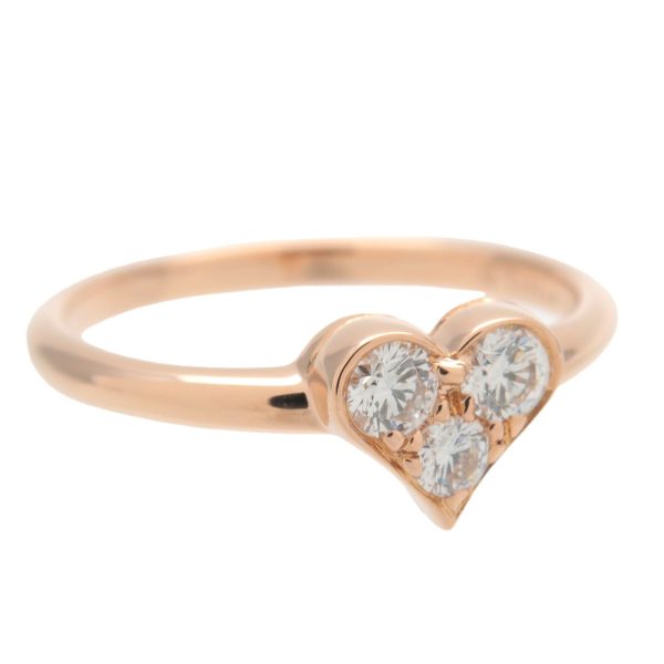 Tiffany&Co. Sentimental Heart 3P Diamond Ring K18 Rose Gold US6 Discount