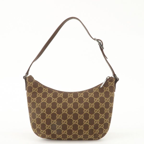 GUCCI GG Canvas Leather Purse Hand Bag Shoulder Bag Brown 005.0813 Sale