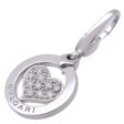 BVLGARI Tondo Heart Charm Pendant Top Pave Diamond  K18 White Gold Online Hot Sale