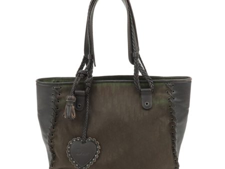 Christian Dior Trotter Tote Bag Shoulder Bag Dark Brown Khaki For Sale