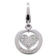 BVLGARI Tondo Heart Charm Pendant Top Pave Diamond  K18 White Gold Online Hot Sale