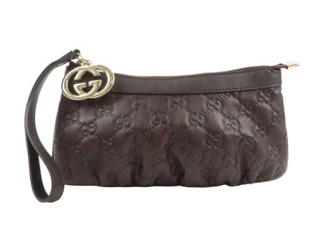 GUCCI Guccissima Interlocking G Leather Accessory Pouch 212203 Sale