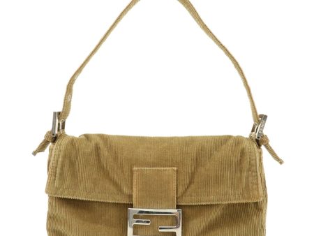 FENDI Corduroy Mamma Bucket Shoulder Bag Brown 26424 For Cheap