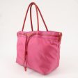 PRADA Nylon Patent Leather Logo Tote Bag Pink Red Online Hot Sale