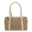 GUCCI Abbey GG Canvas Leather Hand Bag Beige Ivory 130942 Online Hot Sale