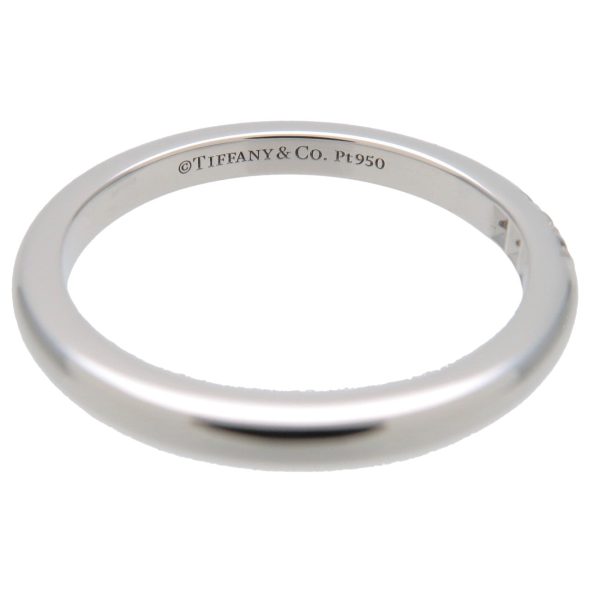 Tiffany&Co. Classic Band 3P Diamond Ring PT950 Platinum US4.5-5 For Sale