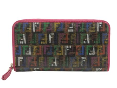 FENDI Zucca Print PVC Leather Zippy Round Long Wallet 8M0299 Online Hot Sale