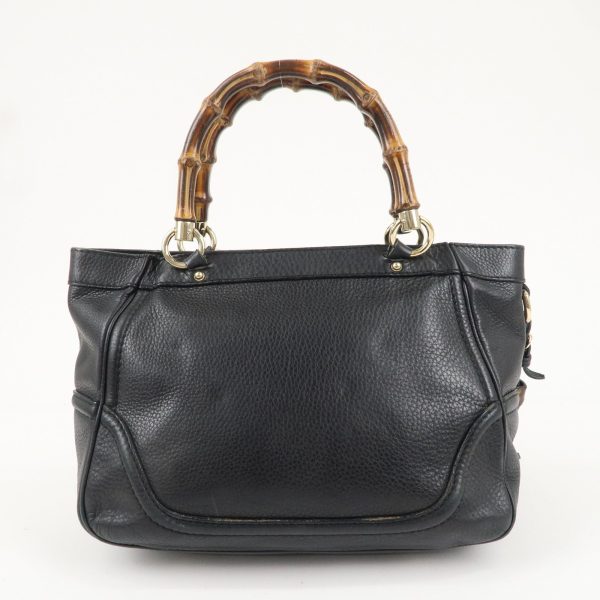 GUCCI Bamboo Leather Tote Bag Hand Bag Black 246879 Online