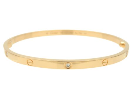 Cartier Love Bracelet Bangle Half Diamond K18 750YG Yellow Gold Online Sale