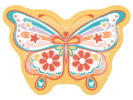 Rainbow Roller Skate Butterfly Shaped 10.25  Plates, 8ct on Sale