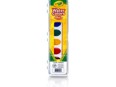 Crayola Artista II Watercolors, 8 Semi-moist Oval Pans, 1 Brush (72) Online