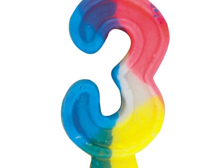 Number 3 Rainbow Birthday Candle Discount