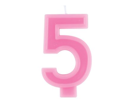 Raised Border Number 5 Birthday Candle For Cheap