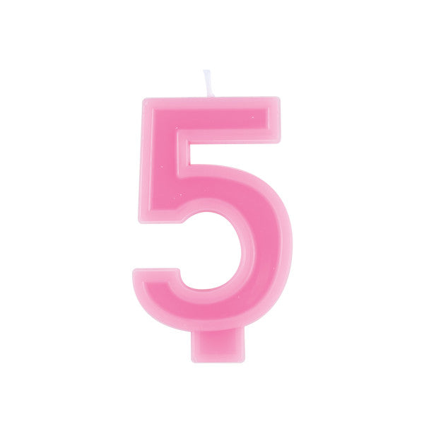 Raised Border Number 5 Birthday Candle For Cheap