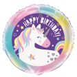 Unicorn Round Foil Balloon 18 , Packaged Fashion