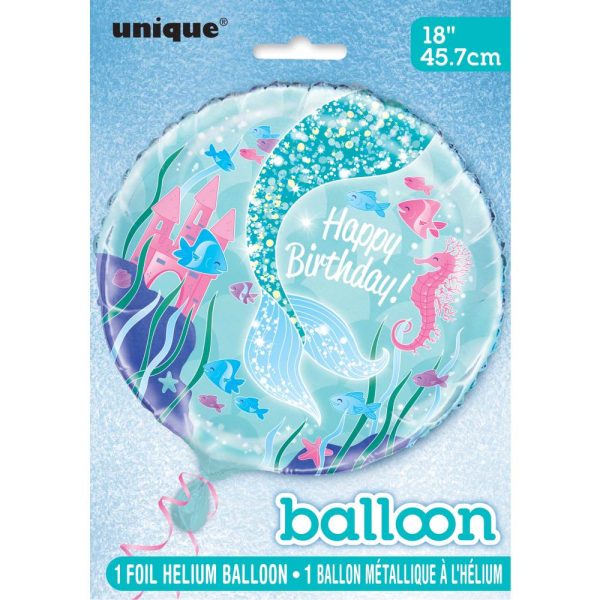 Mermaid Round Foil Balloon 18 , Packaged For Sale