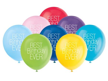 Best Birthday Ever  12  Latex Balloons, 8ct Online