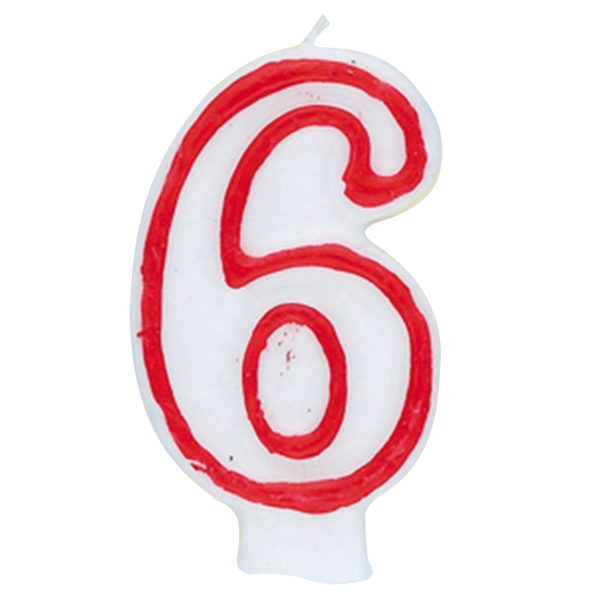 Number 6 Deluxe Birthday Candle Online