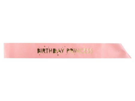 Pink & Gold Disney  Birthday Princess  Party Sash Supply