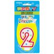 Number 2 Glitter Birthday Candle with Cake Decoration Online