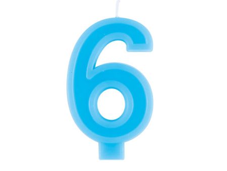 Raised Border Number 6 Birthday Candle Cheap