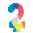 Number 2 Rainbow Birthday Candle Fashion