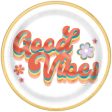 Rainbow Roller Skate  Good Vibes  Round 9  Dinner Plates, 8ct - Foil Board Online