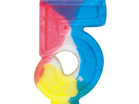 Number 5 Rainbow Birthday Candle For Sale