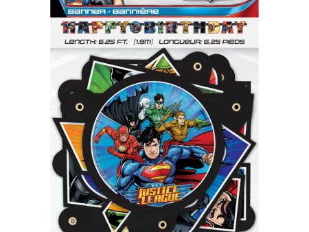 Justice League Birthday Banner, 1ct. For Sale