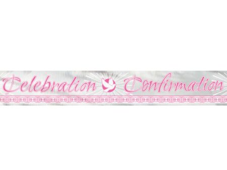 Foil Pink Radiant Cross  Confirmation  Banner, 12 ft Online now