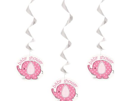 Umbrellaphants Pink Hanging Swirl Decorations, 26 , 3ct Fashion