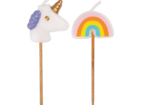 Unicorn & Rainbow Pick Birthday Candles - Assorted, 6ct For Cheap