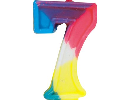 Number 7 Rainbow Birthday Candle Online Sale