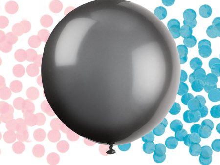 Black Giant Gender Reveal Latex Balloon with Confetti, 24  Sale