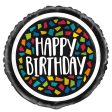 Colorful Mosaic Birthday Round Foil Balloon 18 , Packaged Supply