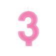 Raised Border Number 3 Birthday Candle Cheap