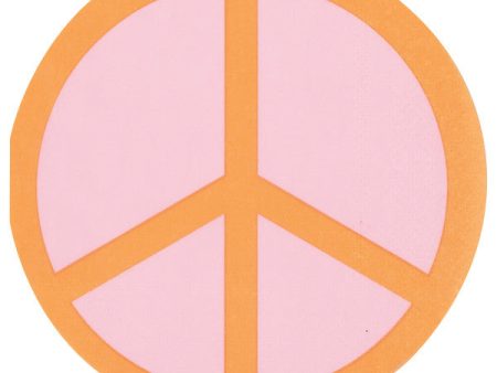 Rainbow Roller Skate Peace Sign Shaped Beverage Napkins, 16ct Discount